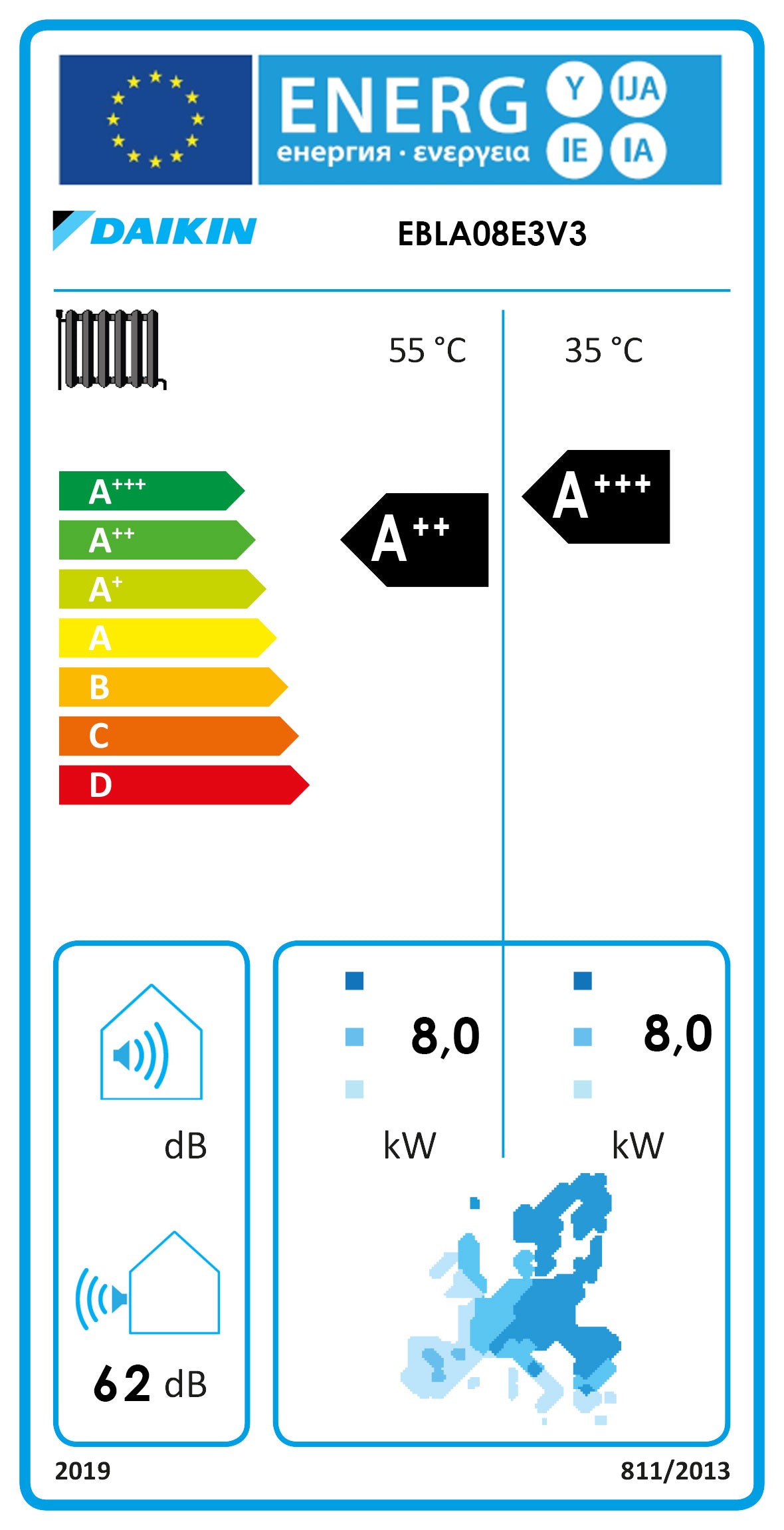 DAIKIN Altherma 3 M EBLA08E3V3 – 8 kW Luft-Wasser-Wärmepumpe (Heizen & Kühlen)