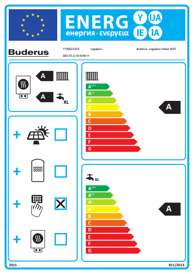 Buderus Logaplus-Paket W25 GB172i.2-20 KDW H, BC400, Aufputz # 7739621324